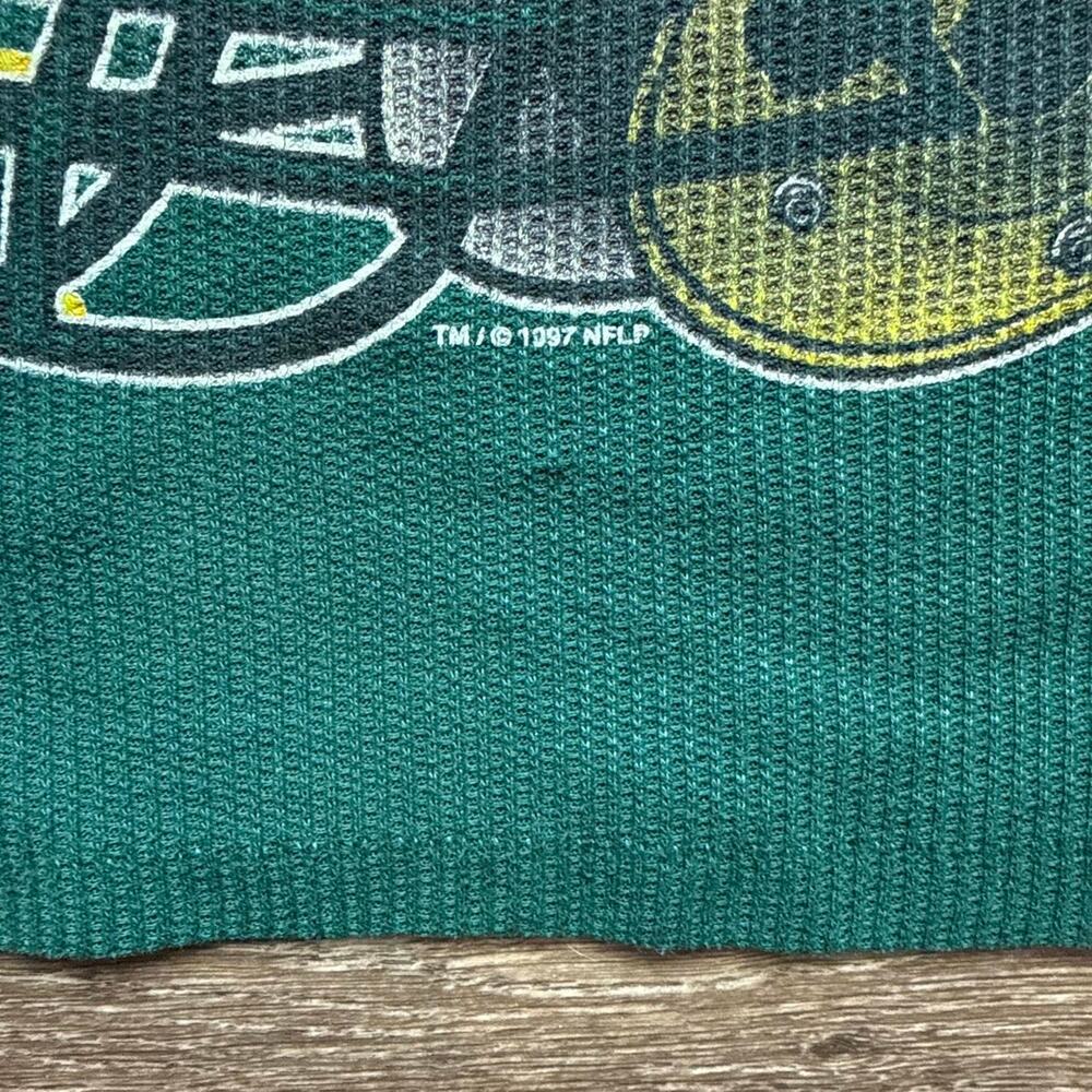 Vintage 1990s Single Stitch Green Bay Packers NFL Long Sleeve Thermal Tee - Picture 2 of 4